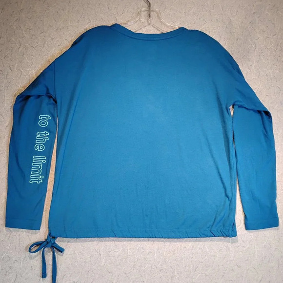 ACX Women's Blue Long Sleeve Scoop Neck "TO THE LIMIT" Sport Top Size Medium - Picture 5 of 9